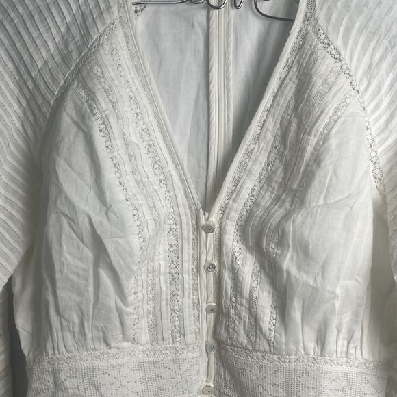 Veronica Beard Addilyn Pintucked Crochet Cotton Mini Dress Sz 4 New - Picture 6 of 13